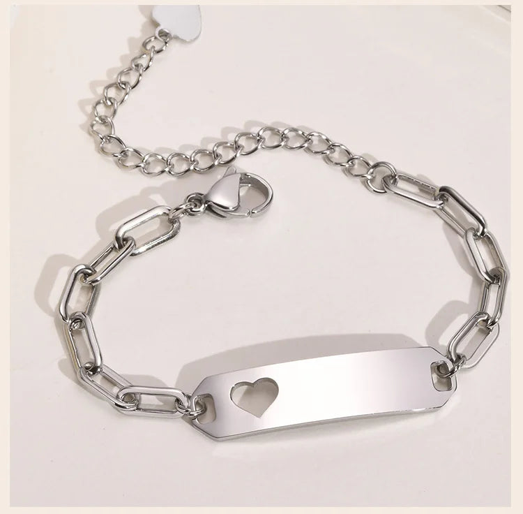 Cherish Every Moment: Personalized Baby Name ID Bracelet with Heart!