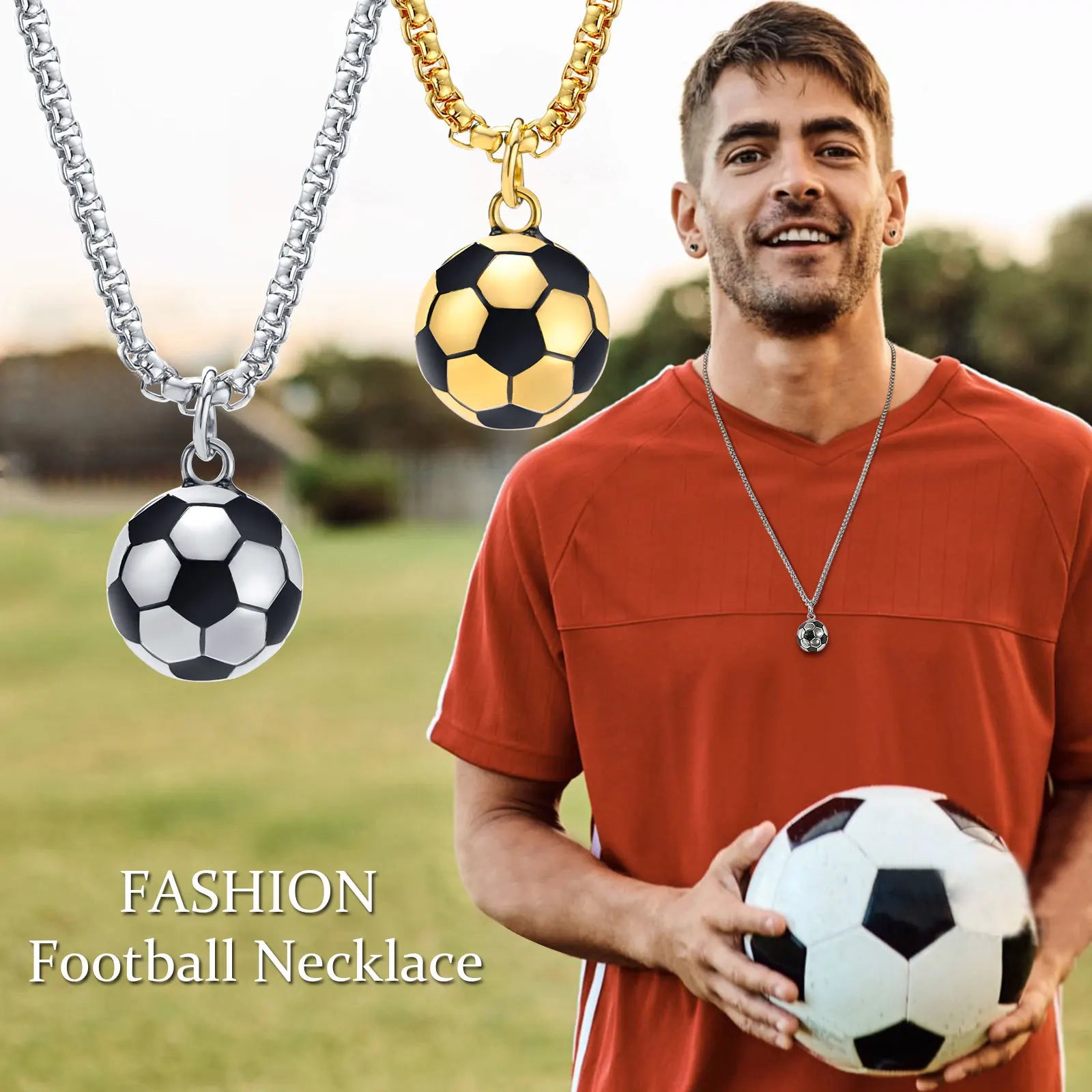 3D Football Pendant Necklaces! Perfect Gift for Sports Lovers, Boys, and Girls!